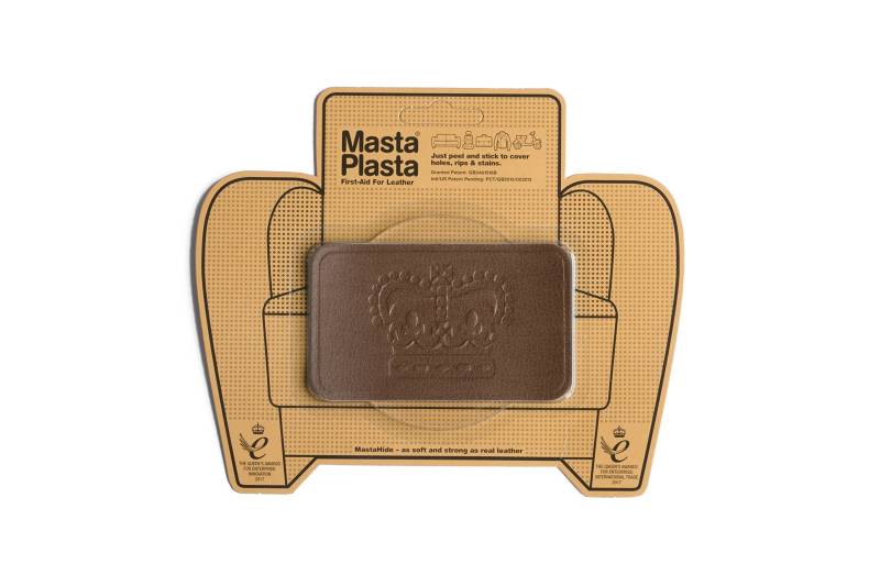MastaPlasta Selbstklebende Premium Leder Reparatur Rund Patch - Hellbraun Krone 10cm x 6cm. Sofortige Polsterung Qualität Patch für Sofas, Autositze, Jacken, DIY von MastaPlasta
