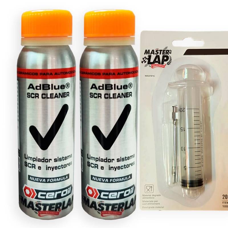 Master Lap Adblue Antikristallisierungsmittel mit Dosierer, verhindert Kristallisation und Reinigung von Injektoren und Katalysatoren, Behandlung von 80 l, 2 x 100 ml, 2 Stück von Master Lap