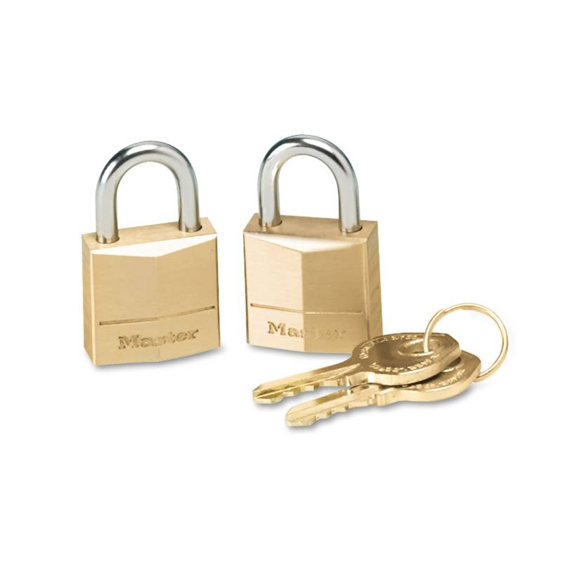 Master Lock Vorhängeschloss, massives Messing, 1,9 cm breit, 120T (gleichschließend) von Master Lock