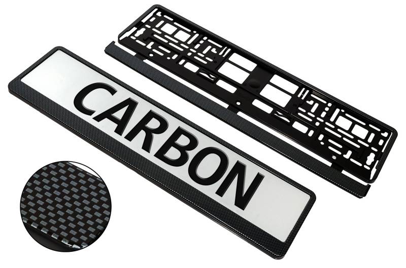 1Paar (2 x) Universal-Halterungen für Kfz-Kennzeichen in Carbon-Optik, beste Qualität von Master Of Trading