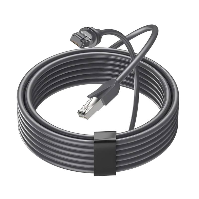 Wasserdichtes Ethernet-Kabel, 25 M, 82 Fuß, Standard-Rj45-Kabel, Passend für Gen 3-Antenne, 26 AWG-Einzeladern, Wasserdichtes Kupfer-Ersatzkabel, Grau, für den Außenbereich, von Masyrt