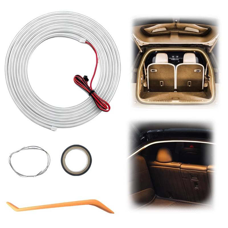 Dynamic Flowing Car Trunk Light Strip, LED-Lichtstreifen für LKW, Auto-Kofferraum Lichtstreifen für Auto Kofferraum Innenbeleuchtung Dekoration (Warm, Half Circle 2m) von Matame