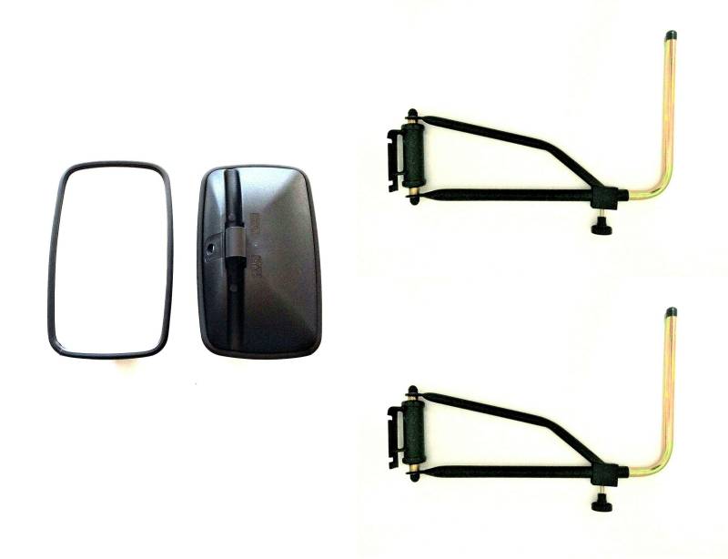 2x Außenspiegel Rückspiegel 325x200 mm ø18-24 LKW Bagger Spiegelhalter Spiegelhalterung Spiegel Arm von Matel Service
