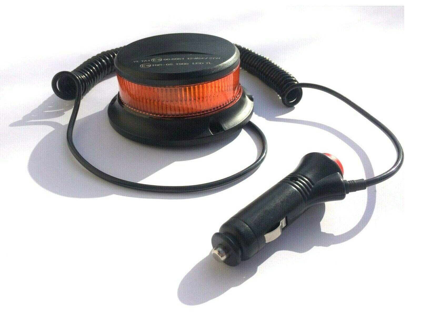 Orange LED Rundumleuchte Warnleuchte 18 LED mit ECE R65 R10 Magnet 3 Blitzmuster 12V 24V von Matel Service