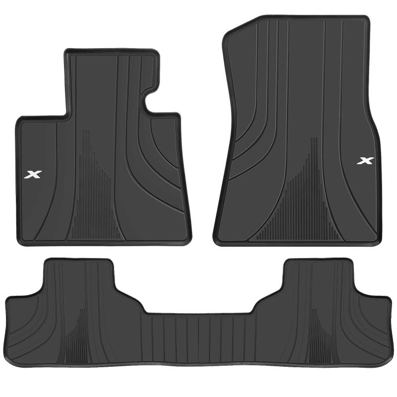 Matericuo Auto-Fußmatten, passgenau für BMW X6 (G06) 2020–2024, Schwarz-Weiß, Gummi-Matten, Allwetterschutz, strapazierfähig, geruchlos von Matericuo