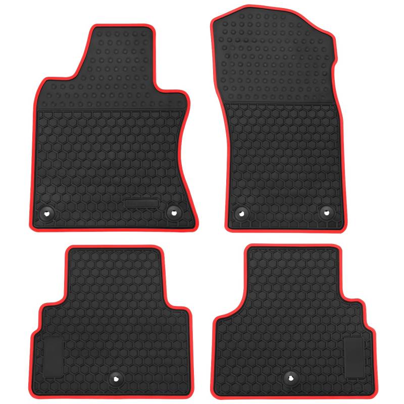 Matericuo Auto-Gummi-Bodenmatte für Infiniti Q50 2014–2021, individuelle Passform, schwarz, rot, Auto-Liner-Matten, Allwetterschutz, strapazierfähig, geruchlos von Matericuo