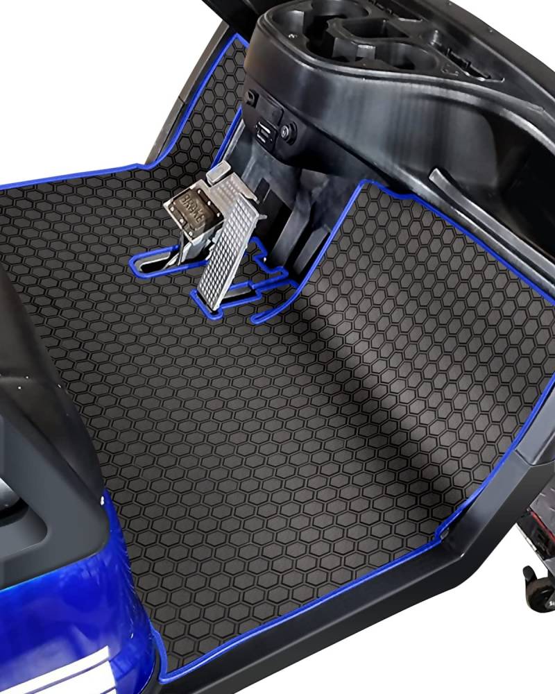 Matericuo Bodenschutzmatte für Golfwagen, vollständige Abdeckung, passgenau für ICON (i20, i40) und Advanced EV (Gen1), Gummi, Blau von Matericuo