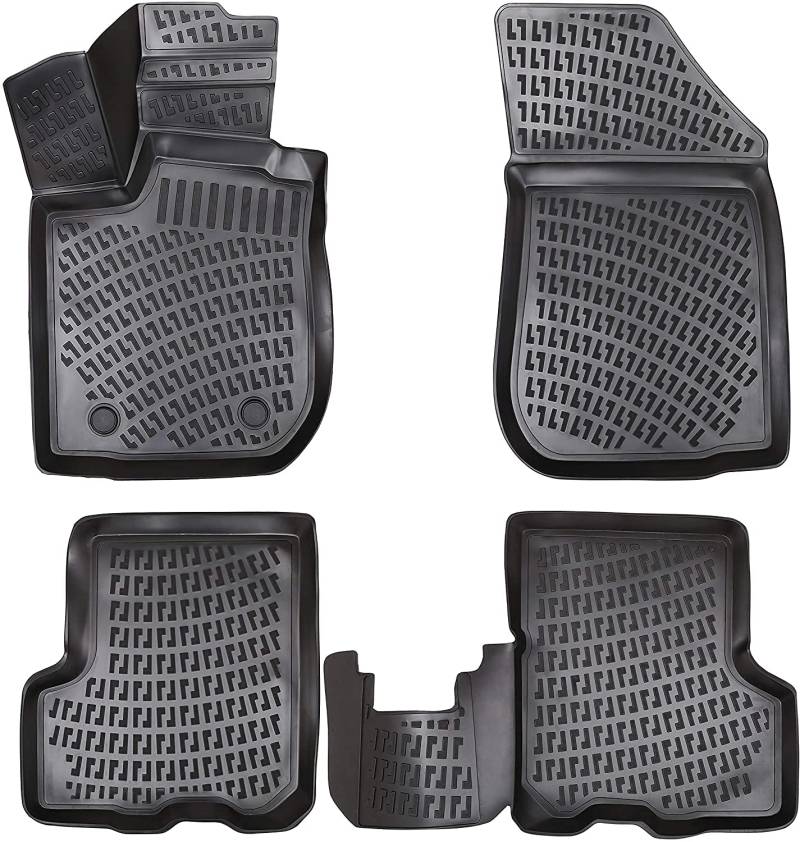Matnamis 3D Auto Gummimatten Set für Dacia Sandero 2 Baujahr 2012-2020 Passgenaue Fußmatten 4-teilig Geruchlos Antirutschmatten Auto PKW-Fußraummatten Extra hoher Schwarz von Matnamis