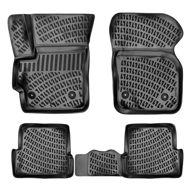 Matnamis 3D Auto Gummimatten Set für Mazda 3 2009-2012 Passgenaue Fußmatten 4-teilig Geruchlos Antirutschmatten Auto PKW-Fußraummatten Extra hoher Schwarz von Matnamis