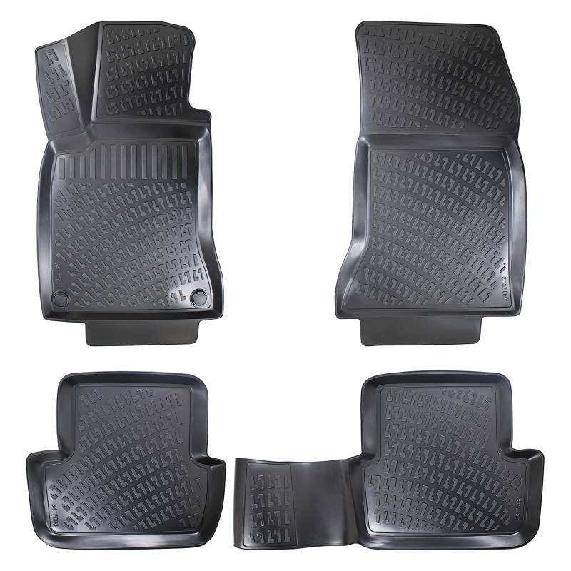 Matnamis 3D Auto Gummimatten Set für Mercedes-Benz GLA-Klasse Baujahr ab X156 2014-2020 Passgenaue Fußmatten 4-teilig Geruchlos Antirutschmatten Auto PKW-Fußraummatten Extra hoher Schwarz von Matnamis