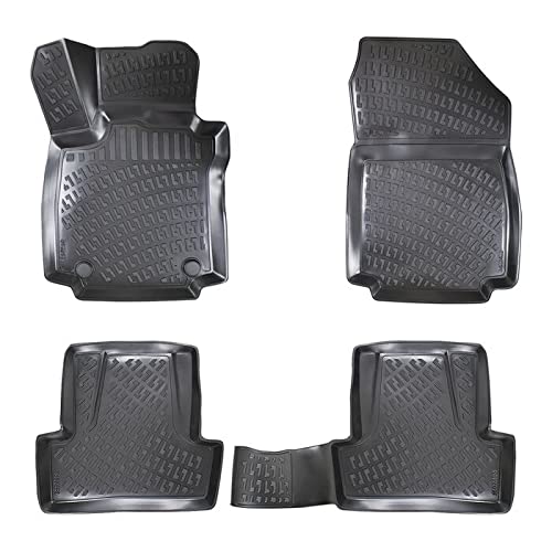 Matnamis 3D Auto Gummimatten Set für Renault Captur 1 2013-2019 Passgenaue Fußmatten 4-teilig Allwetter, Antirutschmatten Auto PKW-Fußraummatten Extra Hoher Schwarz von Matnamis