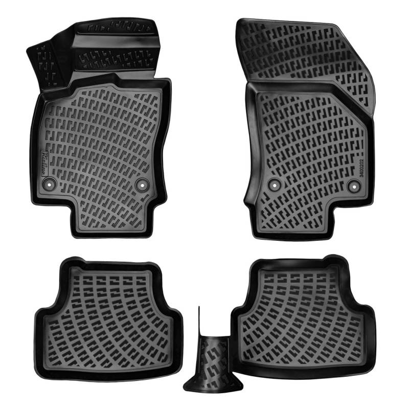 Matnamis 3D Auto Gummimatten Set für Seat Ibiza 5 ab 2017 / VW Polo 6C ab 2017 / Seat Arona ab 2017 / VW T-Cross ab 2018 Passgenaue Fußmatten 4-teilig Antirutschmatten Auto PKW-Fußraummatten von Matnamis