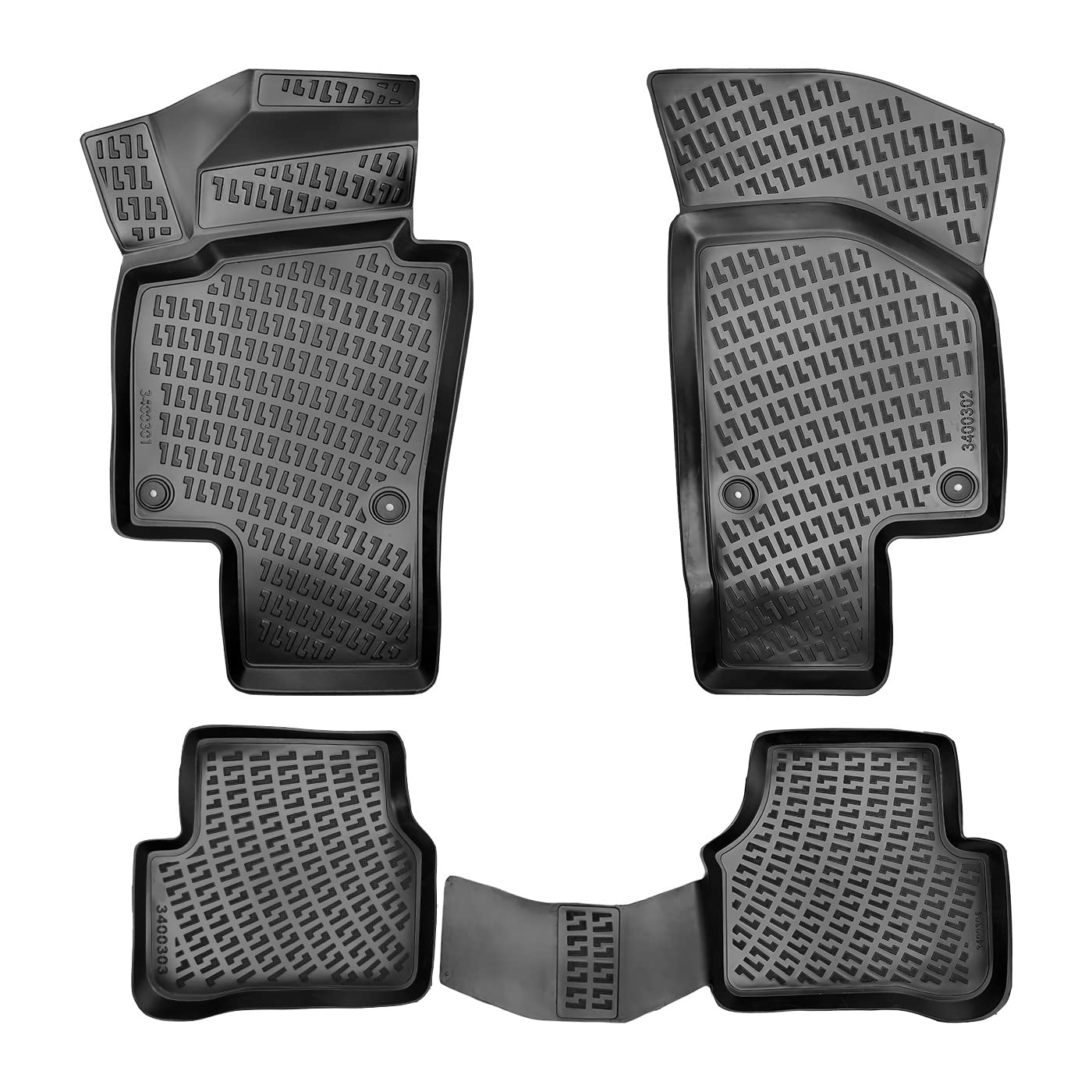 Matnamis 3D Auto Gummimatten Set für VW Passat B6-B7 2005-2014, VW Passat B6-B7 2005-2014 (Variant) Passgenaue Fußmatten 4-teilig Geruchlos Antirutschmatten Auto PKW-Fußraummatten Extra hoher von Matnamis