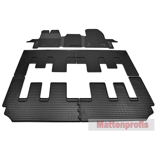 Mattenprofis Auto Fußmatten Gummimatten Komplettauslage geeignet für Ford Tourneo Custom Schalter 8/9-Sitzer ab Bj. 2018 von Mattenprofis