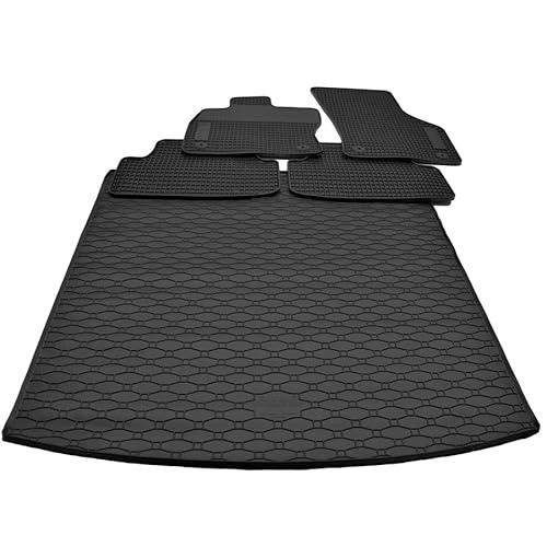 Mattenprofis Gummimatten + Gummi Kofferraumwanne Set passend für VW Golf 7 VII Variant ab Bj.2013 - 2020 GKK, schwarz von Mattenprofis