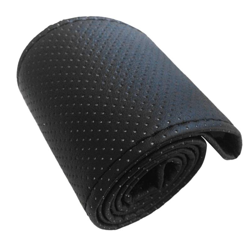 Mikrofaser -Leder -Hand -Nährad -Lenkradabdeckung für 38 -cm -Durchmesser -Universalmodell (Schwarz) von Matybobe