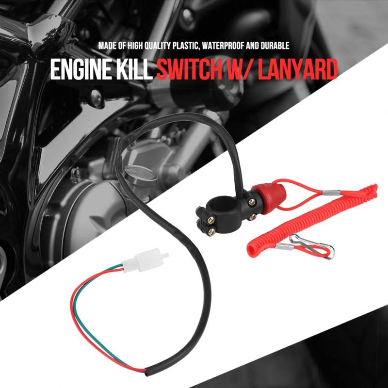 Motorradboot Motor Kill Stop Schalter Tether Lanyard Cord 12V für ATV von Matybobe