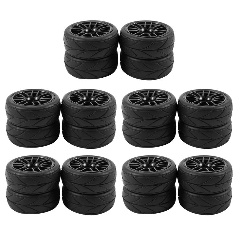 Mauedest 20 Stuecke 1/10 Gummi Reifen Rc Renn Wagen Reifen Auf Renn Rad Felge Fit fuer 9068-6081 Rc Auto Teil von Mauedest