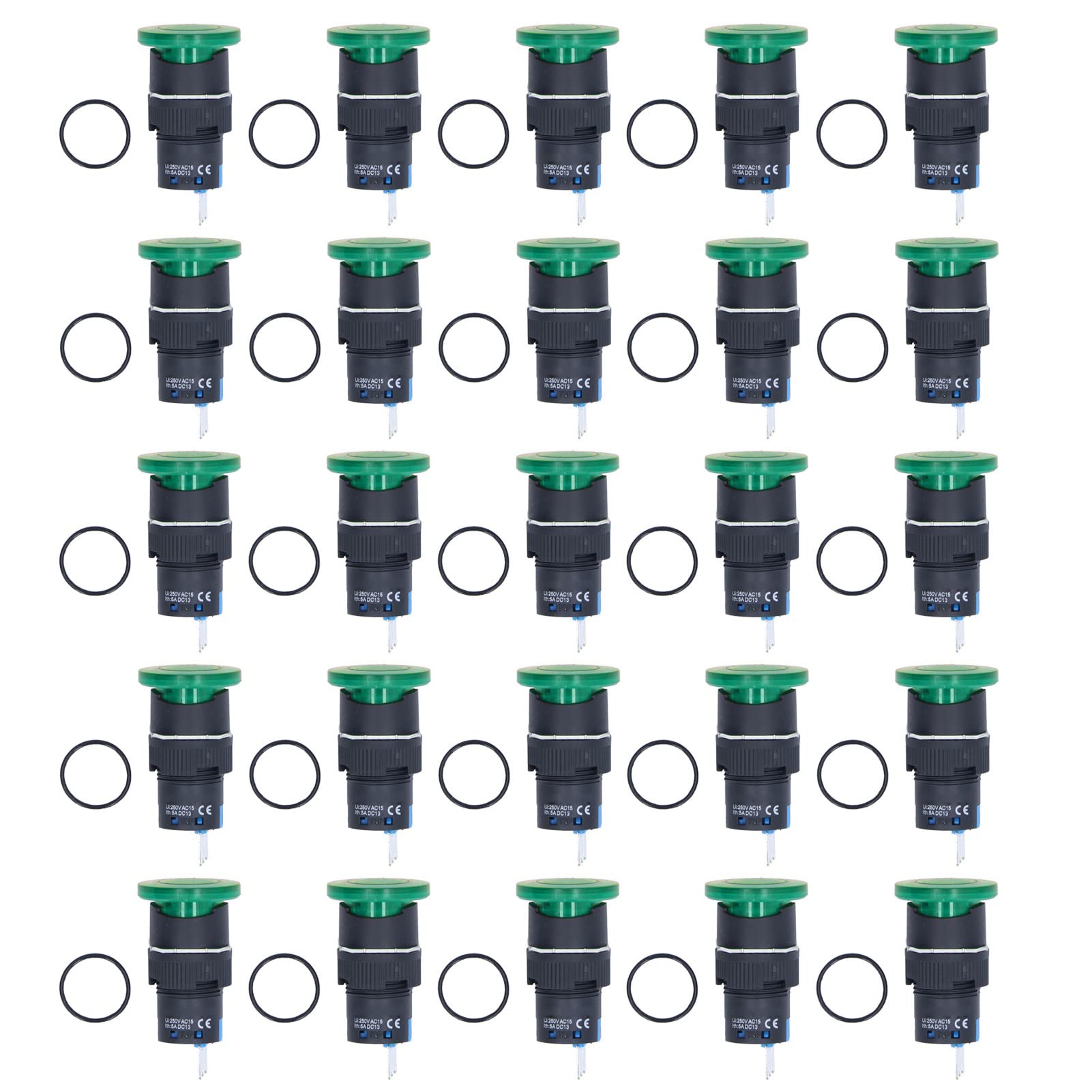 25PCS PILZ KOPF SELBST VERLOSSEN PUSH-SCHALTER 16MM MOUNTING LOCH LIGHT INDUSTRIELLE AUSRÜSTUNG TEXTILE (BEM-LA16-11MS-G) von Mavaol