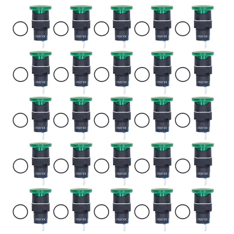 25PCS PILZ KOPF SELBST VERLOSSEN PUSH-SCHALTER 16MM MOUNTING LOCH LIGHT INDUSTRIELLE AUSRÜSTUNG TEXTILE (BEM-LA16-11MS-G) von Mavaol