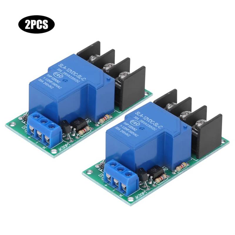 2pcs 1 Way 30A Relais -Expansionsmodul mit niedriger Pegel mit Optokoppler -Isolierung 12V für Kontrollgeräte Arbeiten von Mavaol
