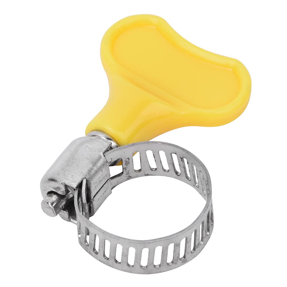 Edelstahl verstellbare Schlauchklemmschlauchklammern für Rohrgriff gelb Silber 10 Stcs (9-16mm) von Mavaol