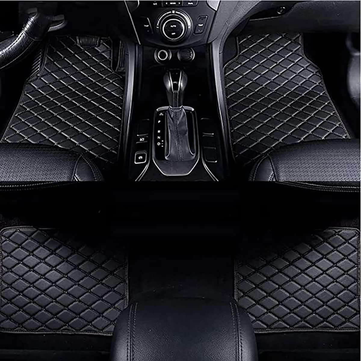 Auto Leder Fußmatten für-Volkswagen VW Phaeton Phideon Polo Santana Scirocco Sharan T-Cross, nach Maß wasserdichte rutschfeste einfach zu reinigen Interieur Bodenmatte Zubehör,Black Auto Leder Fußmatten für-Volkswagen VW Phaeton Phideon Polo Santana Scirocco Sharan T-Cross, nach Maß wasserdichte rutschfeste einfach zu reinigen Interieur Bodenmatte Zubehör,Black von Mavery
