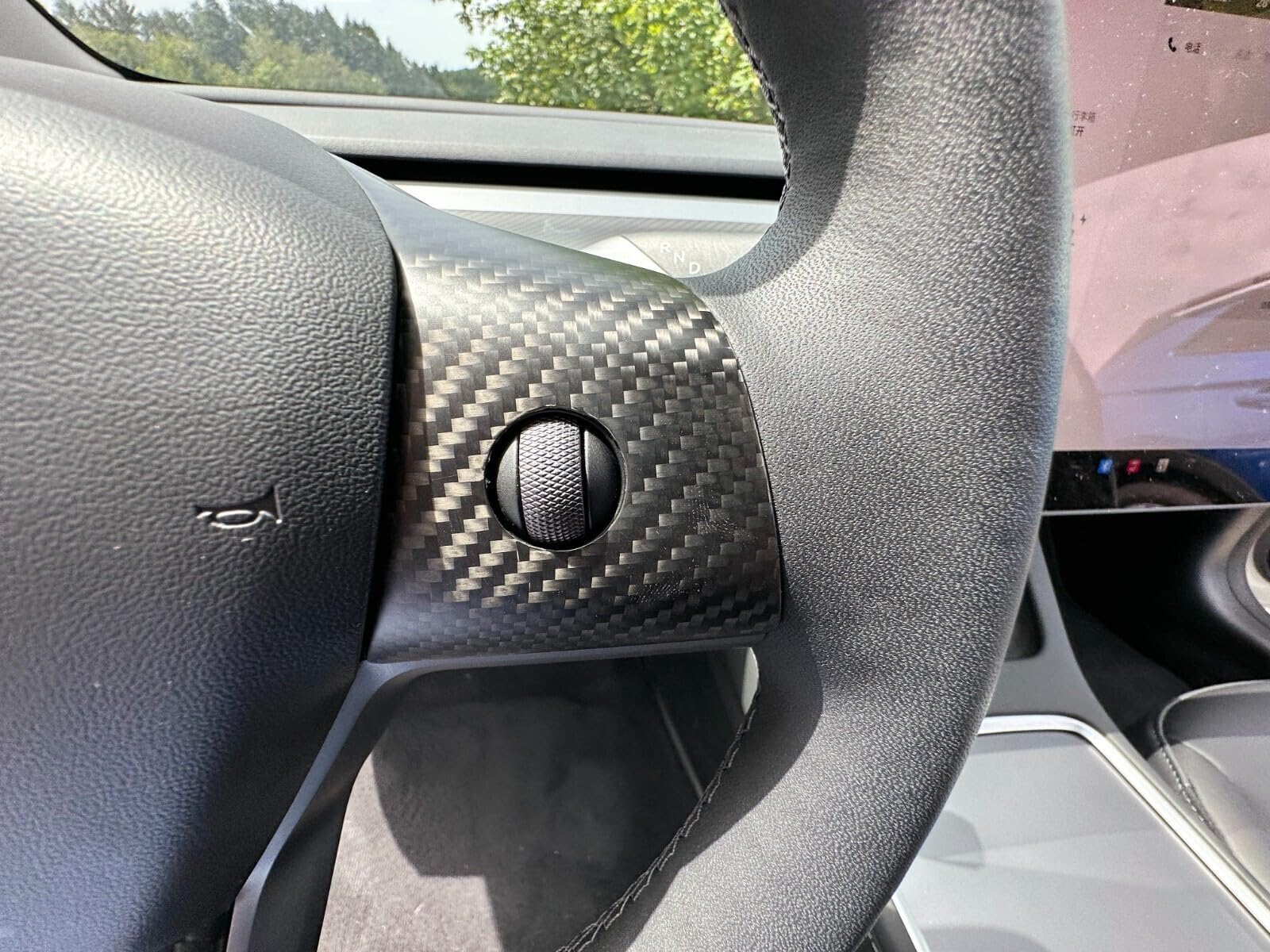 MAX AUTO CARBON kompatibel mit Tesla Model 3 Model Y voll MATT Carbon Sport Lenkrad Blenden Performance im Satz von Max Auto Carbon
