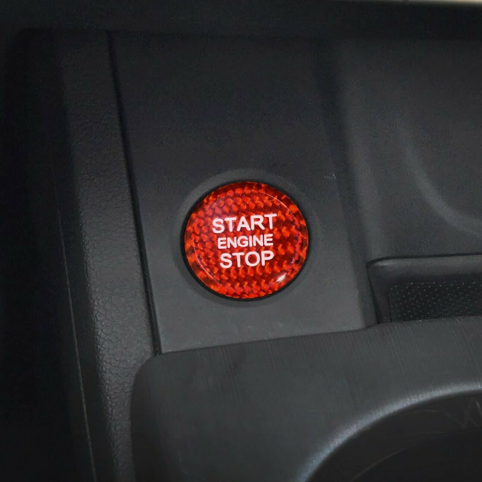 Max Auto Carbon kompatibel mit Audi Rot Carbon Karbon Look Start Stop Knopf Button Cover für A4 A5 A6 A7 S4 S5 S6 Q3 RS Q3 Q5 Q7 von Max Auto Carbon
