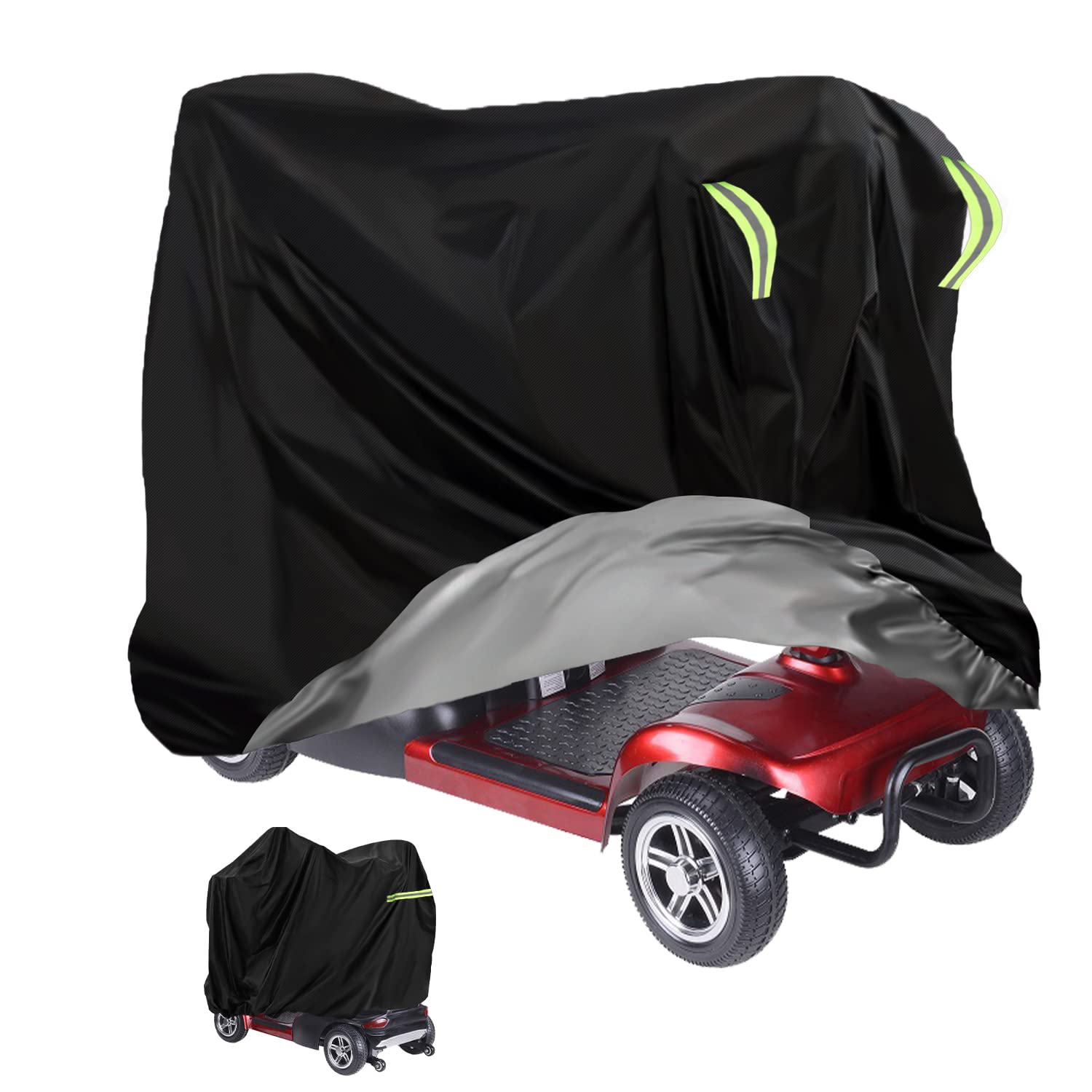 MaxAwe 140 x 66 x 91cm Elektromobil Abdeckplane, wasserdichte Elektromobil Abdeckung, 420 Oxford-Abdeckung Heavy Duty Mobilitätsroller Rollerabdeckung mit Gummiband für Behinderung Scooter Schutzhülle von MaxAwe