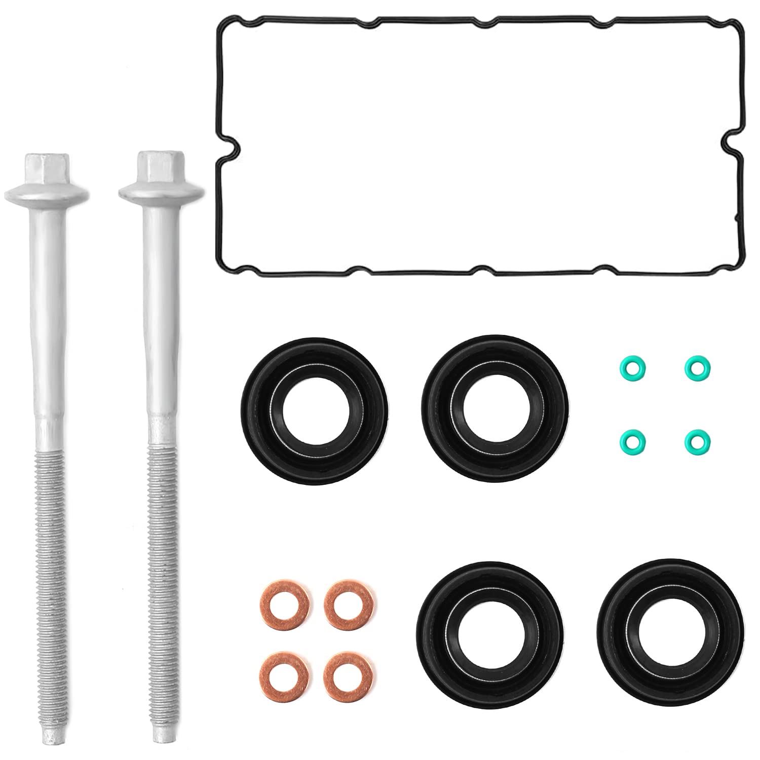 MaxAwe 15-teiliges Kraftstoffeinspritzdüsen-Dichtungs-Set, Einspritzdüsen-Dichtungsscheibe, O-Ring-Einspritzdüsenschrauben und -schrauben Wippdeckeldichtungsset für Transit MK7 2.2 2.4 3.2 TDCI MaxAwe 15-teiliges Kraftstoffeinspritzdüsen-Dichtungs-Set, Einspritzdüsen-Dichtungsscheibe, O-Ring-Einspritzdüsenschrauben und -schrauben Wippdeckeldichtungsset für Transit MK7 2.2 2.4 3.2 TDCI von MaxAwe