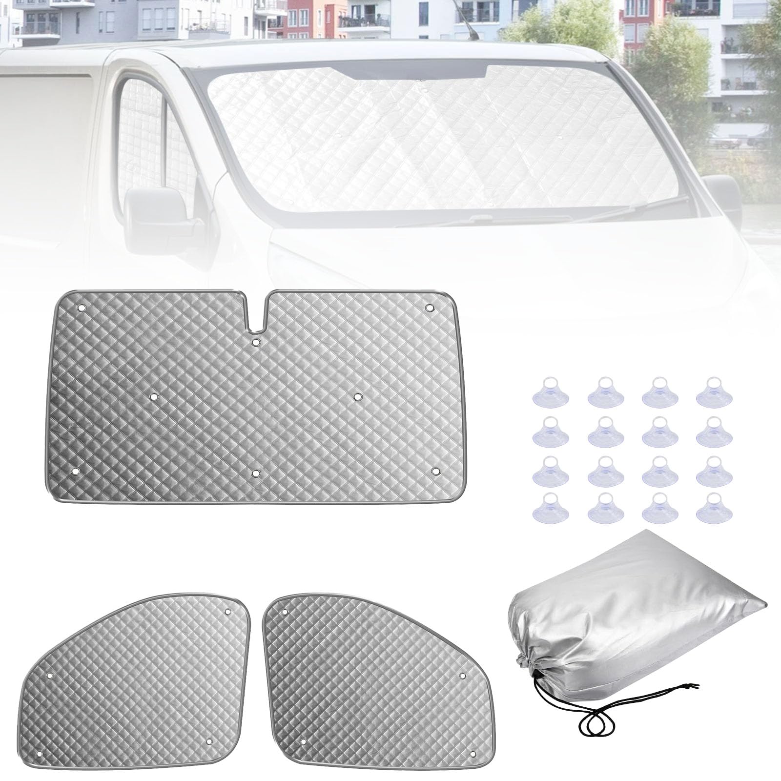 MaxEarn Thermomatte Fahrerhaus Ersatz für Renault Trafic 2015–2024, Interne Auto Sonnenblende Frontscheibenabdeckung für Opel Vivaro 2014-2018, Sonnenschutz Windschutzscheiben Thermomatten Sets MaxEarn Thermomatte Fahrerhaus Ersatz für Renault Trafic 2015–2024, Interne Auto Sonnenblende Frontscheibenabdeckung für Opel Vivaro 2014-2018, Sonnenschutz Windschutzscheiben Thermomatten Sets von MaxEarn