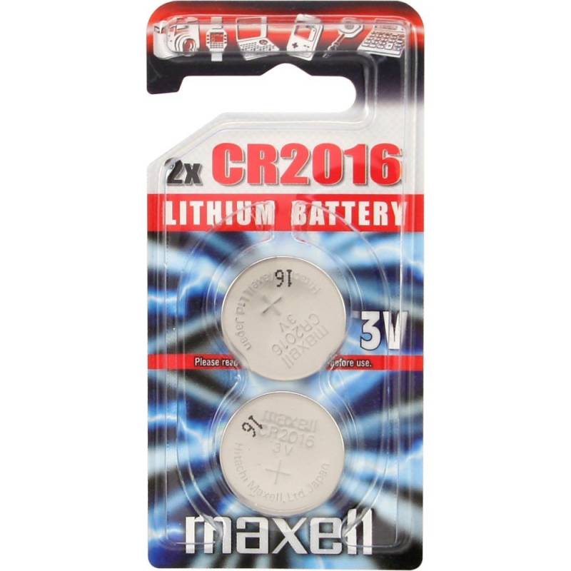 Maxell Batterie, KnopfzelleLithium Typ CR 2016im 2er Blister von Maxell