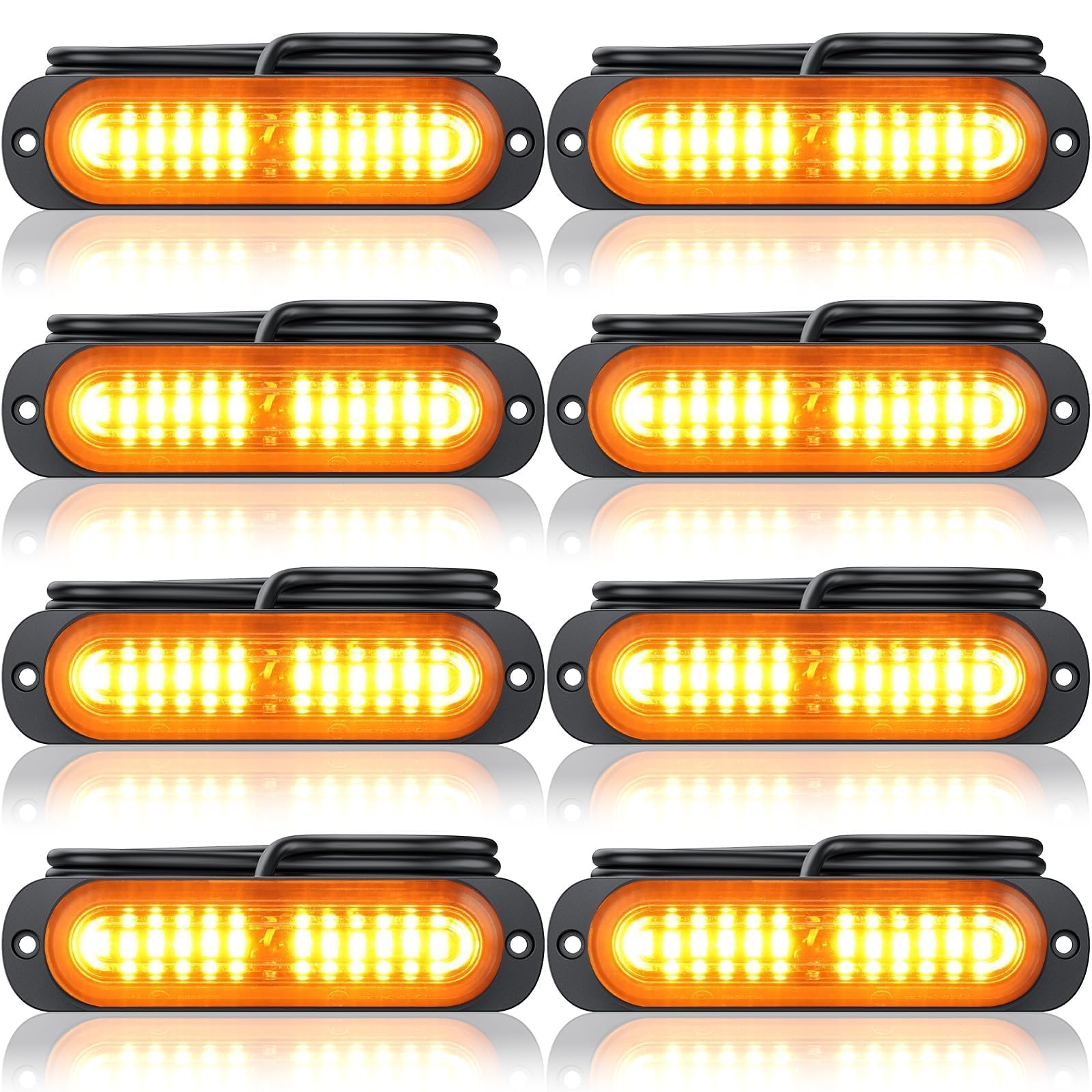 Maxetodo Frontblitzer Orange 8PCS 12 LED Blitzer Warnlicht 12V/24V 18 Blinkmodi Autolicht IP65 Wasserdicht Für LKW ATV SUV Wohnmobil Van Maxetodo Frontblitzer Orange 8PCS 12 LED Blitzer Warnlicht 12V/24V 18 Blinkmodi Autolicht IP65 Wasserdicht Für LKW ATV SUV Wohnmobil Van von Maxetodo