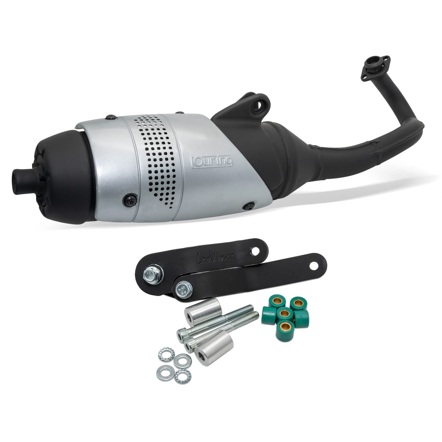 Auspuffanlage LeoVince Komplettanlage TOURING, Stahl, mit Zulassung für Piaggio Vespa 50 ET2 Auspuffanlage LeoVince Komplettanlage TOURING, Stahl, mit Zulassung für Piaggio Vespa 50 ET2 von Maxtuned