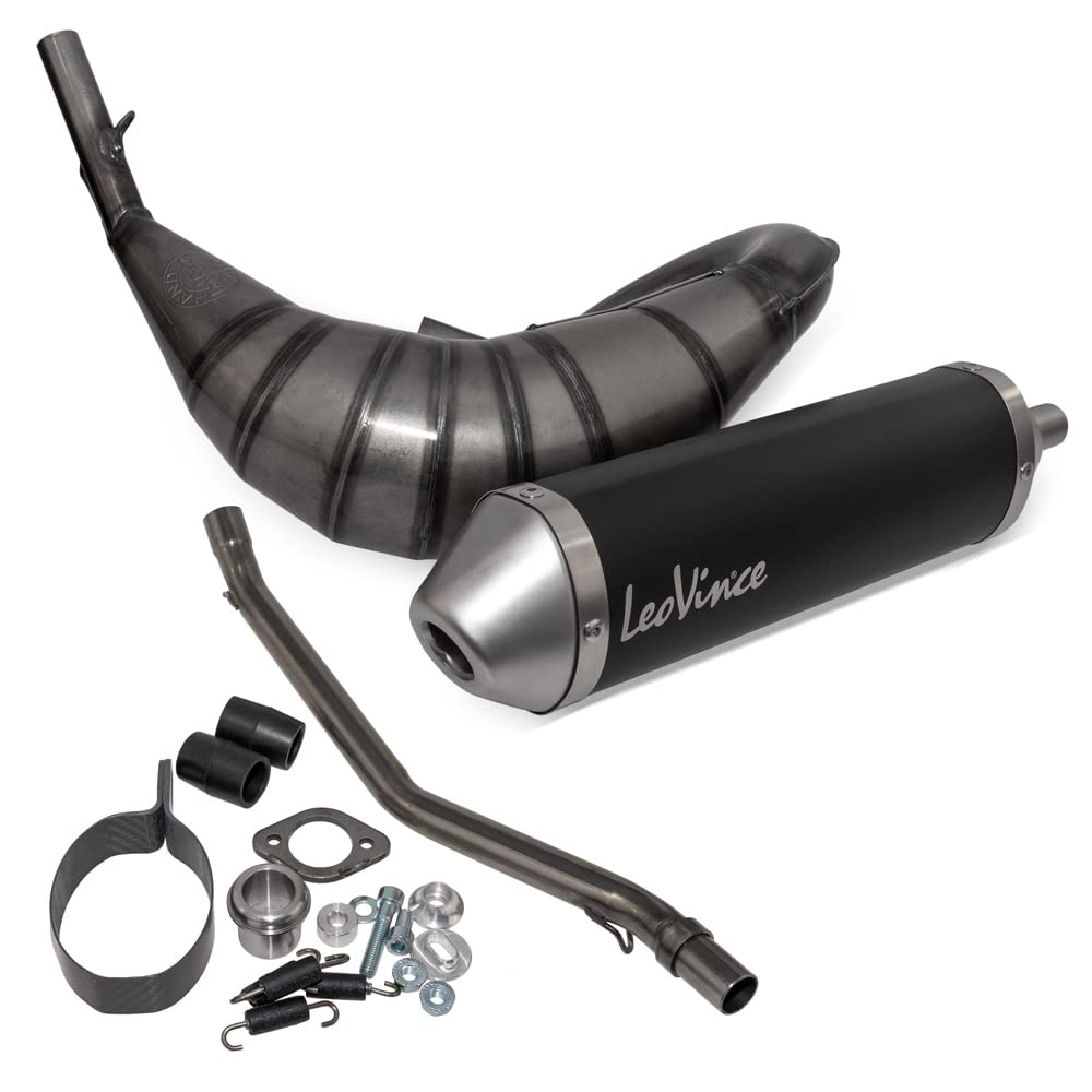 Auspuffanlage LeoVince Komplettanlage X-FIGHT Black Edition, Edelstahl schwarz, mit Zulassung für Aprilia RX 50 / SX 50 Auspuffanlage LeoVince Komplettanlage X-FIGHT Black Edition, Edelstahl schwarz, mit Zulassung für Aprilia RX 50 / SX 50 von Maxtuned