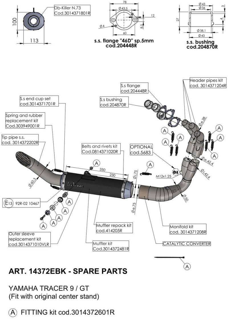 DB Killer Ersatzteil Set LeoVince Auspuffschalldämpfer S73 von Maxtuned