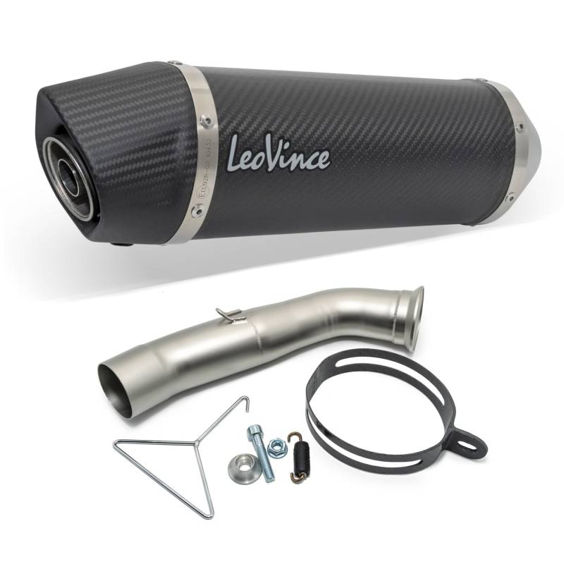 Endschalldämpfer/Auspuffanlage LeoVince SLIP-ON SBK LV ONE EVO, Carbon, mit Zulassung für KTM Duke 125 / RC 125 / Duke 390 / RC 390 von Maxtuned