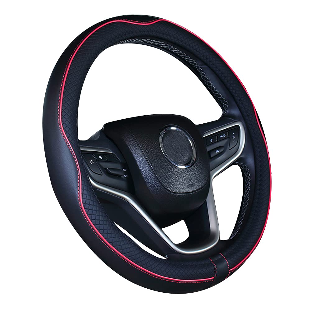 2019 Neue schwarz rot Mikrofaser Leder kleine Lenkradabdeckung für Prius Civic 35-36.25 cm 2019 Neue schwarz rot Mikrofaser Leder kleine Lenkradabdeckung für Prius Civic 35-36.25 cm von Mayco Bell