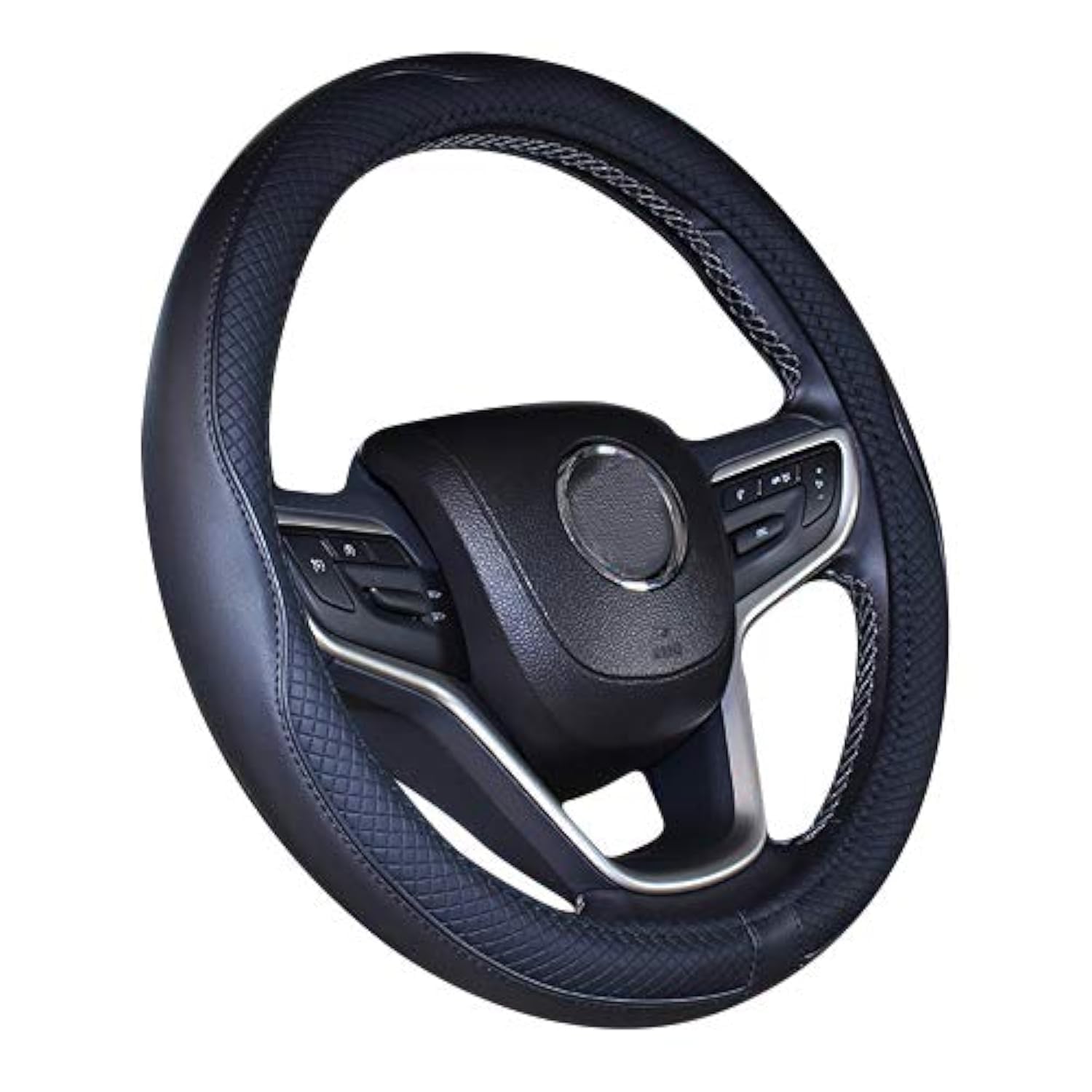 Mayco Bell 2019 Neue Schwarze Mikrofaser-Lederlenkradabdeckung für F-150 Tundra Range Rover (Schwarz, 39-40.25cm) von Mayco Bell