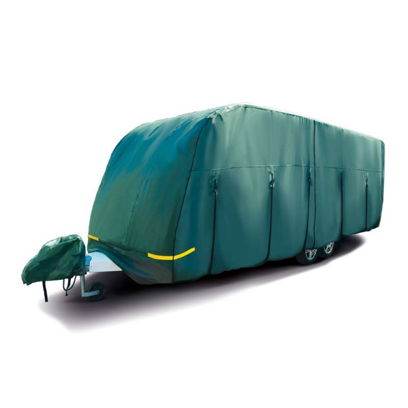 Maypole Wohnwagen Schutzhülle 410 cm – 500 cm Länge, 4-lagig atmungsaktiv, wasserabweisend, grün von Maypole
