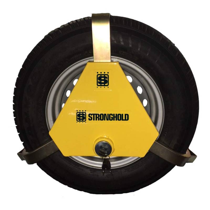 Stronghold apex 195/55 R10 dreieckige Radkralle passend für Wohnwagen, Anhänger, Pferdeanhänger, Transporter und Wohnmobile mit Einer Reifenbreite von 195 mm und 460 mm – 600 mm Durchmesser von Maypole