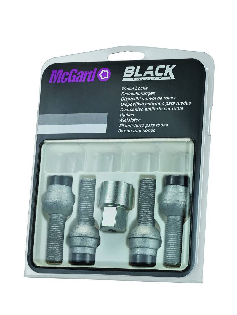McGard 28.068SUB - Satz Radsicherungsschrauben beweglichen Kugelbund R14 M14x1,5 SW17 Gesamtlänge 67,6mm Schaftlänge 37,1mm schwarz von McGard