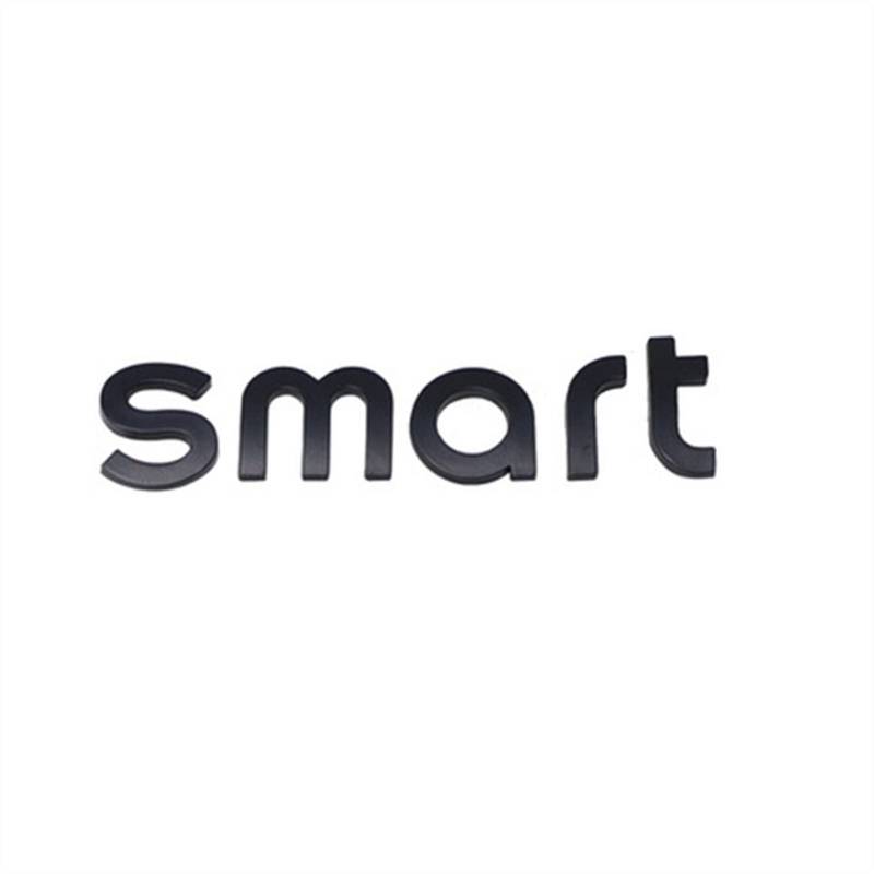 Für Smart 451 453 Fortwo Forfour 2009-2021 Auto Vorne Hinten Logo Aufkleber 3D Dekoration Emblem Moulding (Color : Black smart) von McKona