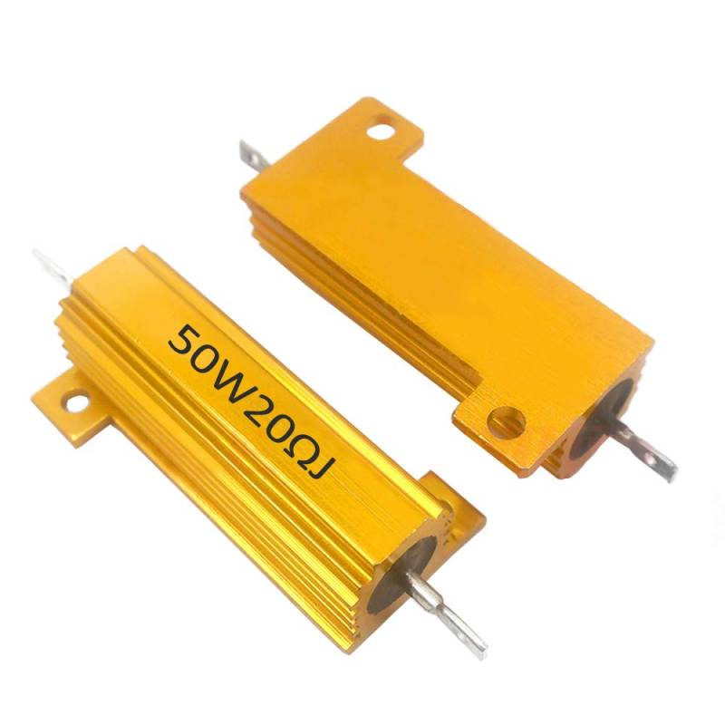 Mdurian 2 X 50W 20 Ohm 5% Aluminiumgehäuse Widerstand Lastwiderstände Gewindebohrer Wirewound Aluminium Gehäuse Drahtwiderstand Gold von Mdurian