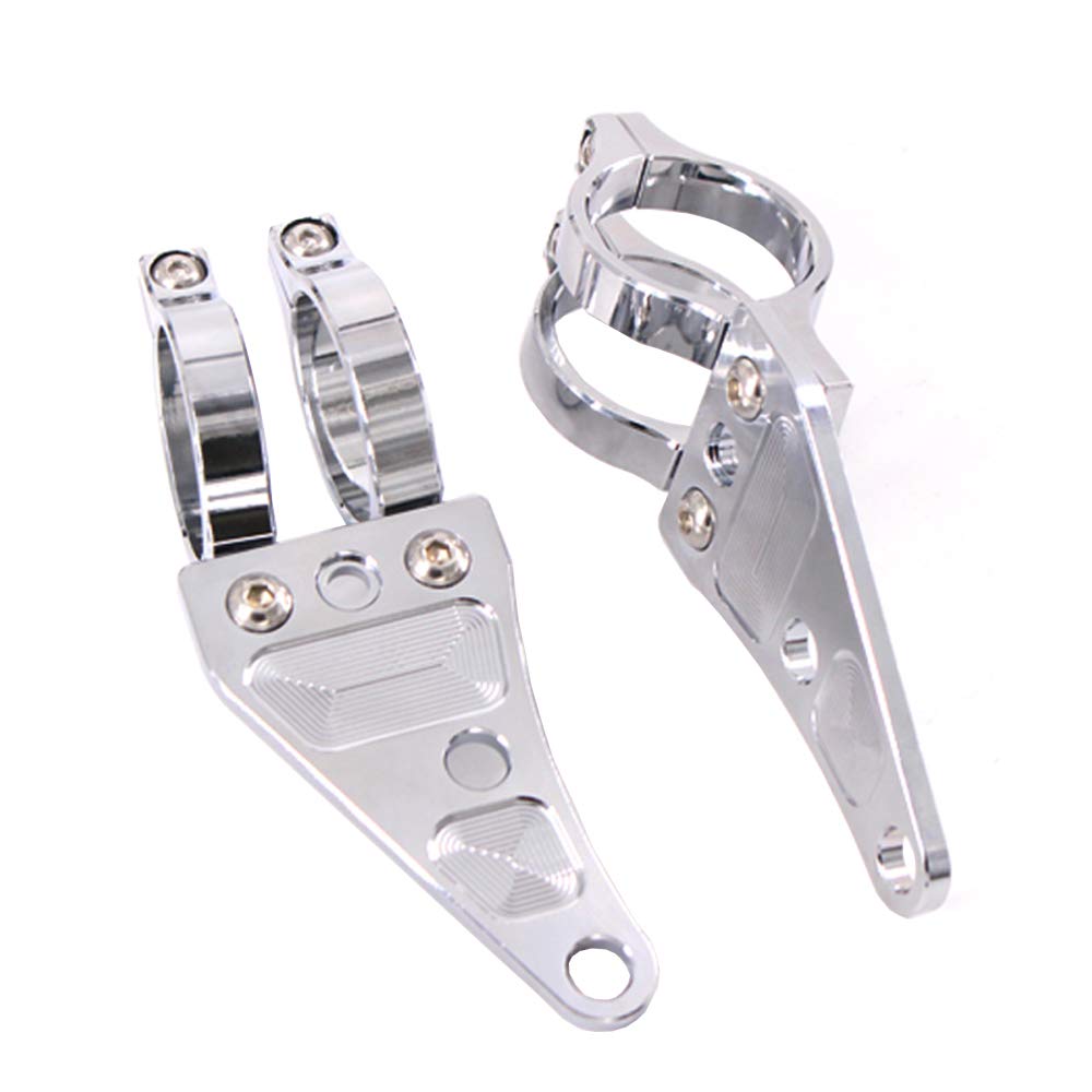 Mdurian Silber 41mm Universal Motorrad Scheinwerferhalter Lampenhalter Gehäuse Gabel Ohren Klemmcliphalter Halterungen CNC Aluminium Mdurian Silber 41mm Universal Motorrad Scheinwerferhalter Lampenhalter Gehäuse Gabel Ohren Klemmcliphalter Halterungen CNC Aluminium von Mdurian