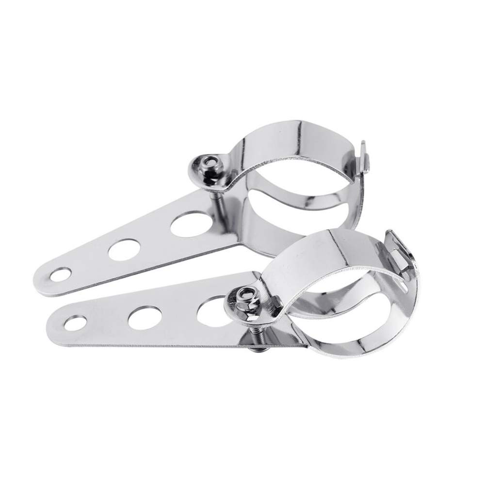 Mdurian Silber Universal Motorrad Scheinwerferhalter Lampenhalter Gehäuse Gabel Ohren 38mm-51mm Klemmcliphalter Halterungen Mdurian Silber Universal Motorrad Scheinwerferhalter Lampenhalter Gehäuse Gabel Ohren 38mm-51mm Klemmcliphalter Halterungen von Mdurian