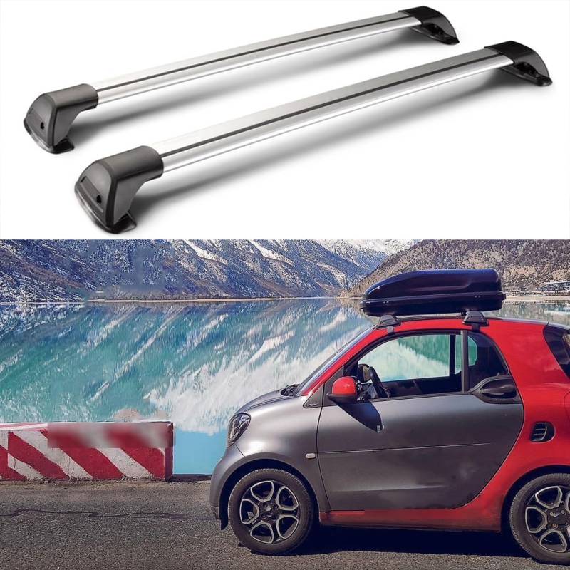 Dachträger-Querstangen Set aus Aluminium für Smart Fortwo 453 2-Door 2015-2020 - 2 Stücke von MEFFEE