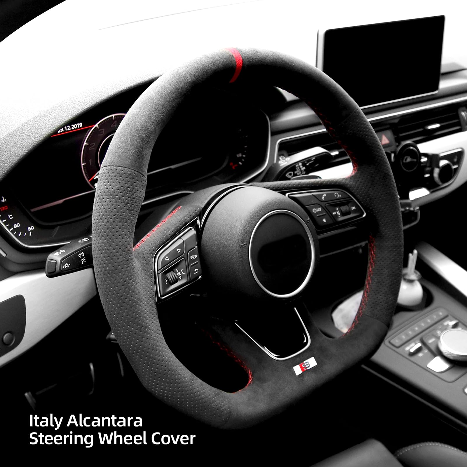 Gestrickte Lenkrad Hand Stitch Alcantara Lenkradbezug für Audi RS3 RS4 RS5 S3 S4 S5 von MeOmo