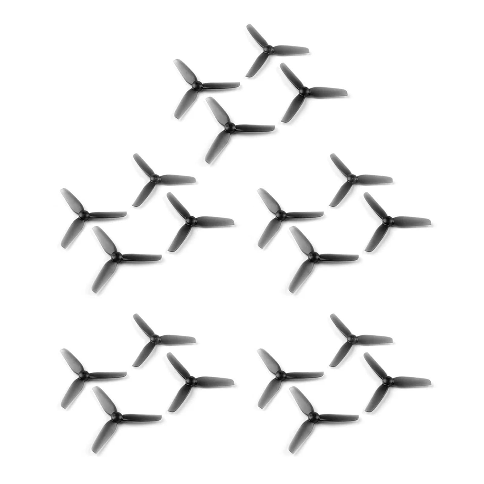 10 Paare for 2,5 Zoll 65 mm 3 Impeller Zahnstocher Propeller Props, Larva-X FPV Racing Drone, for 1102/1103 Motoren(Black) von MeVCWF